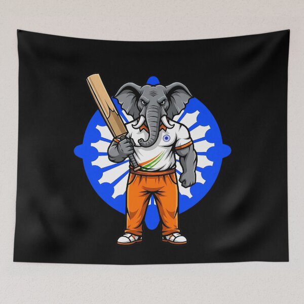 Item preview, Indian Elephant Cricket Player Mascot designed and sold by k3rstman1.