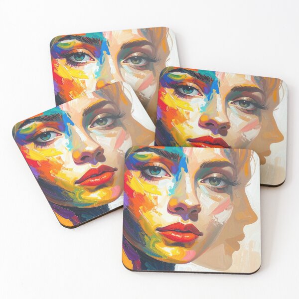 Item preview, Color Face – Abstract portrait in bright tones designed and sold by CanyAbstracts.