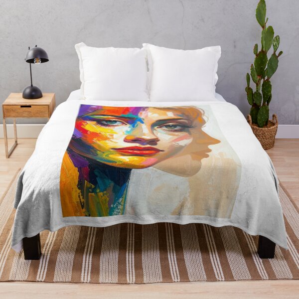 Item preview, Color Face – Abstract portrait in bright tones designed and sold by CanyAbstracts.