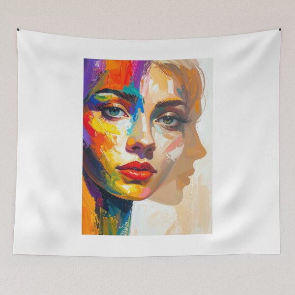 Item preview, Color Face – Abstract portrait in bright tones designed and sold by CanyAbstracts.