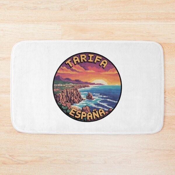 Item preview, Tarifa España Pixel Art Retro Sunset Cliffs designed and sold by CircinusStore.