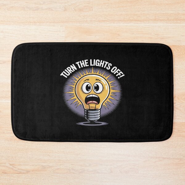 Item preview, Turn the Lights Off Panicked Lightbulb Cartoon Reminder designed and sold by petrichorsworld.