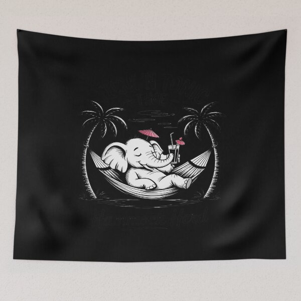 Item preview, Tusk Tonic Elephant Hammock Summer Chill Beach designed and sold by petrichorsworld.