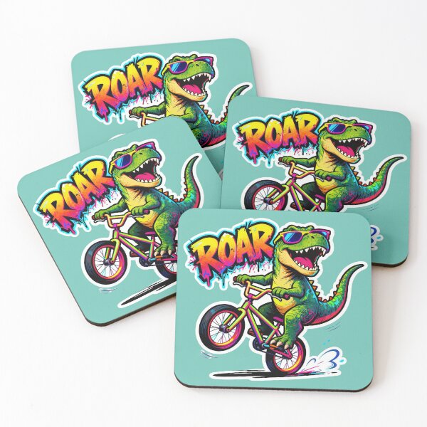 Item preview, Neon Dino Bike Roar Sticker, Cool T-Rex Graffiti Art, Colorful Urban Cartoon designed and sold by anandsiva2703.