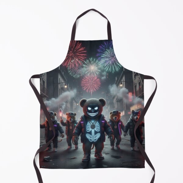 Item preview, Neon Gang Plush Bear – Dark Bronx Night Fireworks Aesthetic designed and sold by PLUSHIWORLDtm.