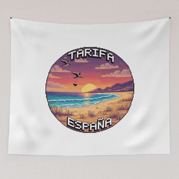 Item preview, Tarifa España Pixel Art Sunset Beach Horizon designed and sold by CircinusStore.