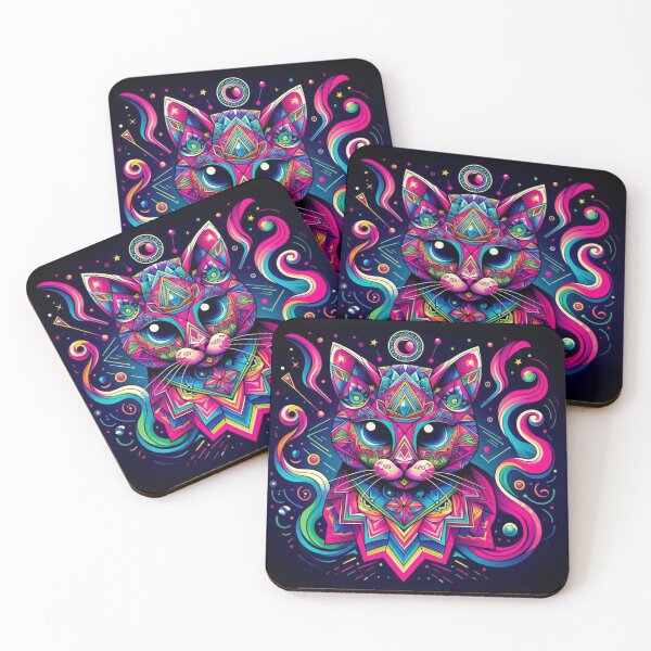 Item preview, cute mystic geometric cat designed and sold by Dogandesighn.