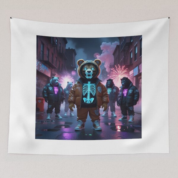 Item preview, Neon Street Animal Crew – Hip-Hop Night Vibes designed and sold by PLUSHIWORLDtm.