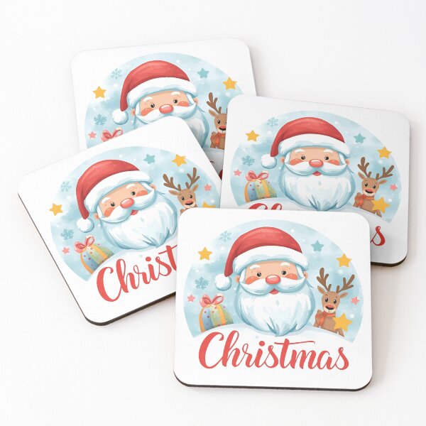 Item preview, Cute Santa Claus With Reindeer, Gift, And Stars — Christmas Banner for Marketing and Holiday Fun designed and sold by KanDa-Shop.