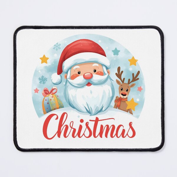 Item preview, Cute Santa Claus With Reindeer, Gift, And Stars — Christmas Banner for Marketing and Holiday Fun designed and sold by KanDa-Shop.