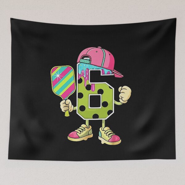 Item preview, Pickleball Birthday Number 6 Character Tee designed and sold by LarryMBrown.