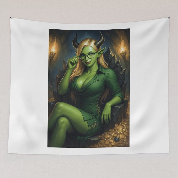 Item preview, Goblin Ilya Martin on treasure throne  designed and sold by CathryneDelamort.