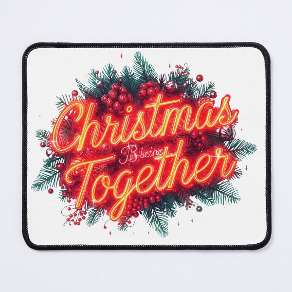 Item preview, Christmas greeting card, a round wreath, with the text "Christmas Together" in the middle, cartoon style, simple, minimalistic designed and sold by PWDigitalArt.