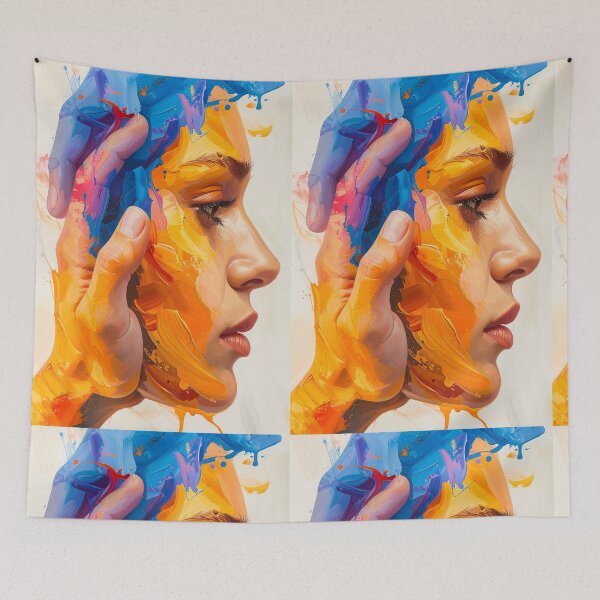 Item preview, Colors of Emotion – Abstract Portrait of a Woman designed and sold by CanyAbstracts.