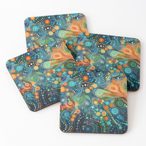 Item preview, Aboriginal Inspired Dot Art - With Seascapes designed and sold by GrinGalore.