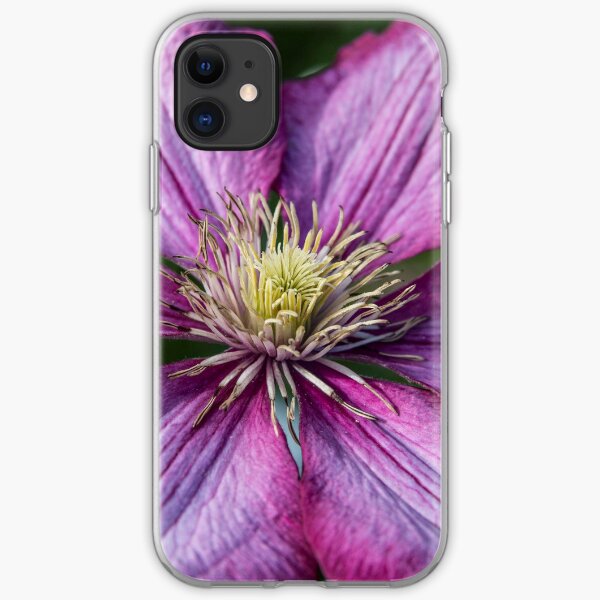 Pink Clematis - Macro Photography iPhone Soft Case