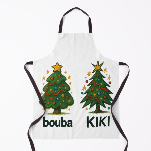 Item preview, Bouba vs Kiki Christmas Trees — The Linguistics of Holiday Vibes designed and sold by Nerd Romance Café.