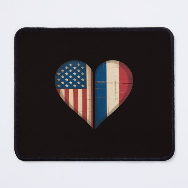 Item preview, USA American France Heart Flag Dual Citizenship designed and sold by petrichorsworld.