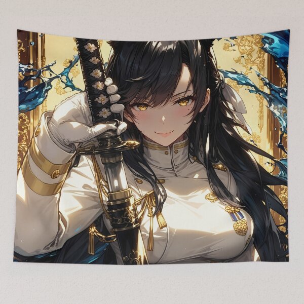 Item preview, Anime Atago Azur Lane Fox Girl With Katana and Golden Aura designed and sold by CarlosBender.