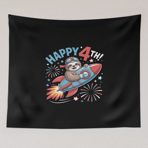 Item preview, USA Merica FLAG Happy 4th of July Sloth designed and sold by KingsLife1994.