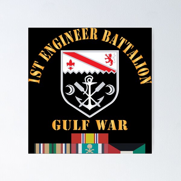 Item preview, Army - 1st Engineer Bn w Gulf War Svc Ribbons X 300 designed and sold by Military Insignia Products.