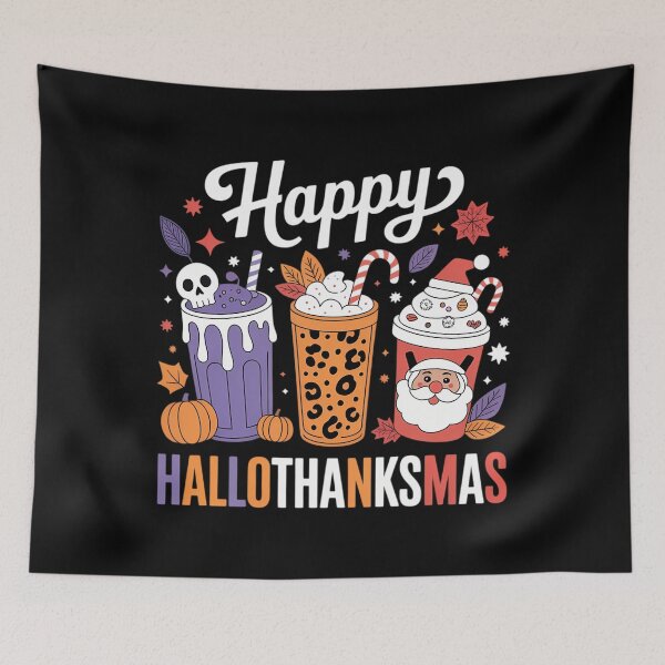 Item preview, Happy HalloThanksMas Halloween Thanksgiving Christmas Coffee designed and sold by cosmicncozyS.