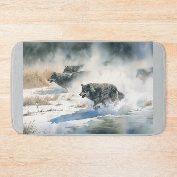 Item preview, Wolves Running Through Snowy Landscape  designed and sold by PetsArt.