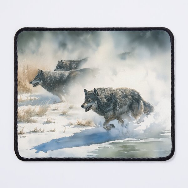Item preview, Wolves Running Through Snowy Landscape designed and sold by PetsArt.