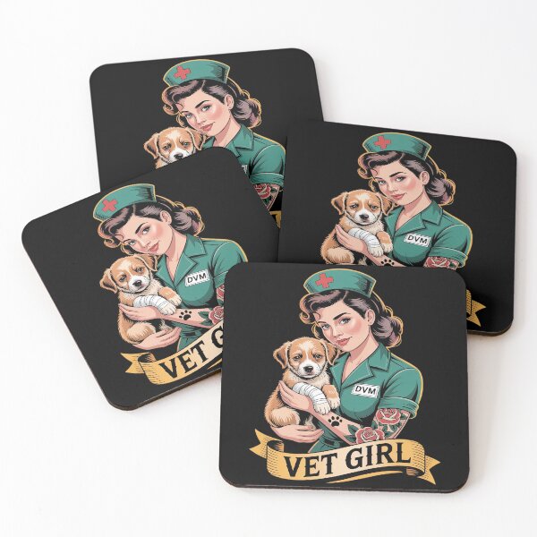 Item preview, Vet Girl Old School Pin-Up Style Medical Professional designed and sold by KingsLife1994.
