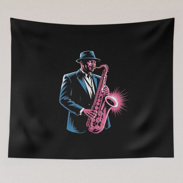 Item preview, Vibrant Jazz Saxophone Player designed and sold by KingsLife1994.