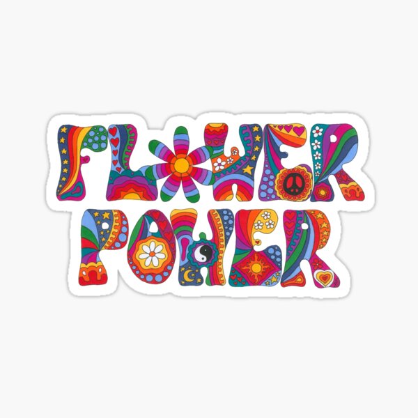 HIPPIE LIFE. Flower Power Daisy Peace Sign Car SUV Laptop Sticker Vinyl Decal.