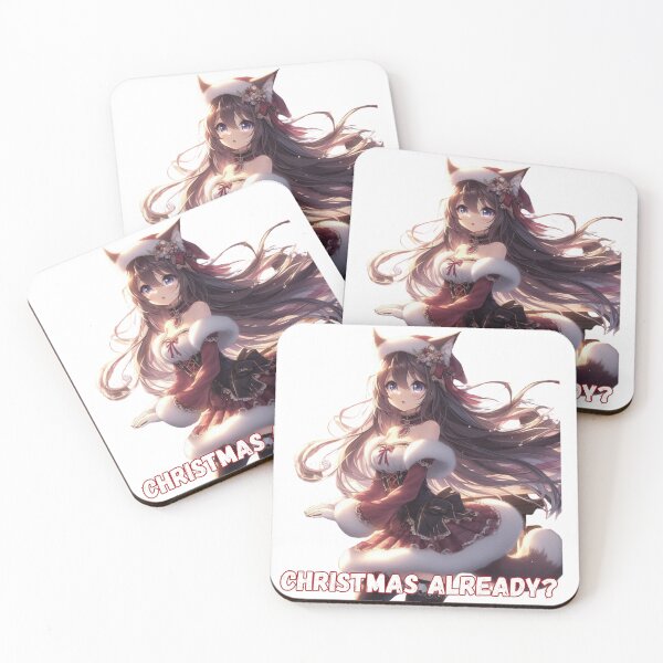 Item preview, Merry Christmas Anime Cute Girlfriend romantic getaway holiday with cat ears and tail Christmas Theme (silvergoldvisionary)   designed and sold by SGVisionary.