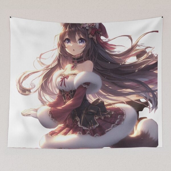 Item preview, Merry Christmas Anime Cute Girlfriend romantic getaway holiday with cat ears and tail Christmas Theme (silvergoldvisionary)   designed and sold by SGVisionary.