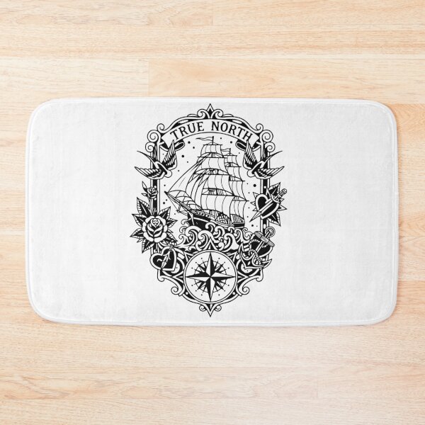 Item preview, True North - Old School Nautical Tattoo designed and sold by InkStation24.