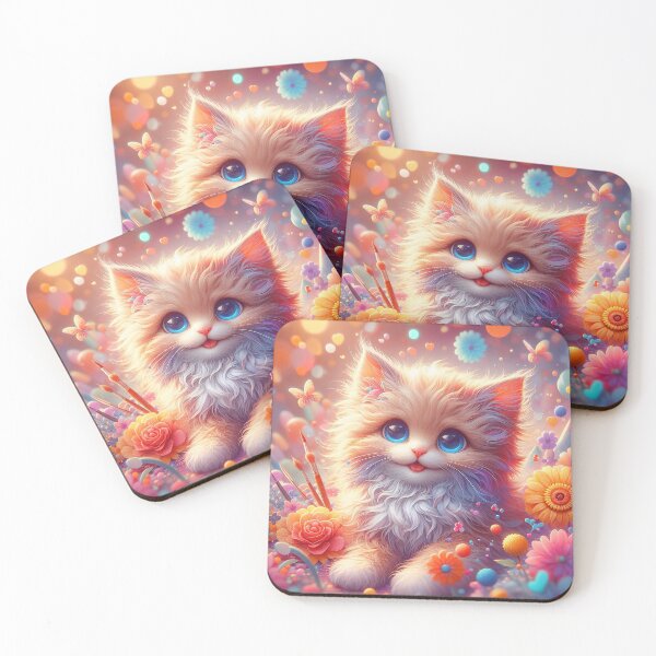 Item preview, LaPerm Cat with Flowers and Hearts designed and sold by Cuddle critters.