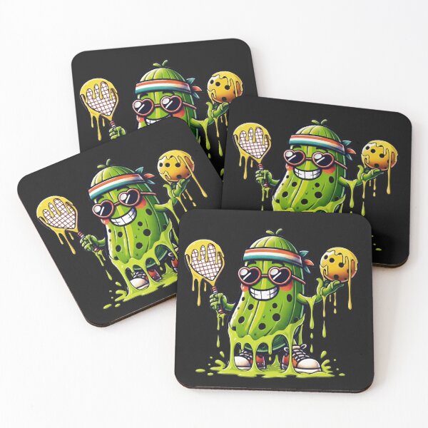 Item preview, Funny Pickleball Pickle Character Drip Art designed and sold by TinaMDedrick.