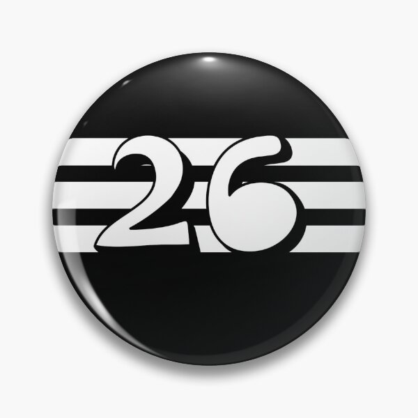 Item preview, Hand-Drawn Number 26 on Horizontal Stripe – Artistic Typography Design designed and sold by Cultradesign.