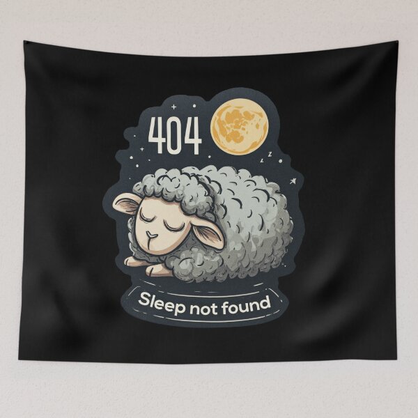 Item preview, 404 Sleep Not Found - No Sleep Sheep designed and sold by SleekLineSketches.