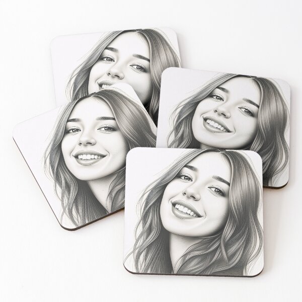 Item preview, Monochrome Smile Portrait designed and sold by LinaDesign Store.