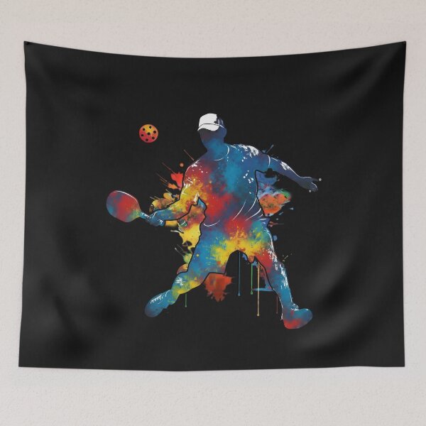 Item preview, Color Splash Pickleball Player Silhouette Art designed and sold by TinaMDedrick.