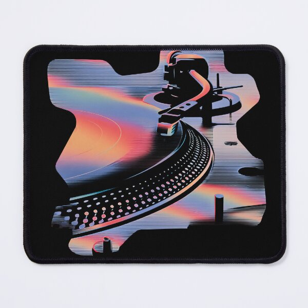 Item preview, Modern Glitch Turntable – Colorful Audio Vibes designed and sold by SleekLineSketches.