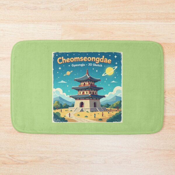 Item preview,  Title Cheomseongdae Observatory Gyeongju – 3D Funny Sketch,  designed and sold by PaintMeWorld.
