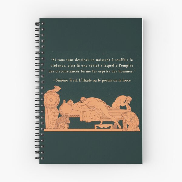 Item preview, Simone Weil quote: “Si tous sont destinés en naissant à souffrir la violence, c'est là une vérité à laquelle l'empire des circonstances ferme les esprits des hommes.” designed and sold by artbleed.