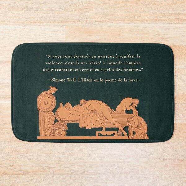 Item preview, Simone Weil quote: “Si tous sont destinés en naissant à souffrir la violence, c'est là une vérité à laquelle l'empire des circonstances ferme les esprits des hommes.” designed and sold by artbleed.