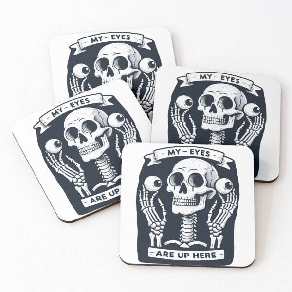Item preview, Funny Skeleton -My Eyes Are Up Here- Halloween Art designed and sold by VIRAL-PRINTS.