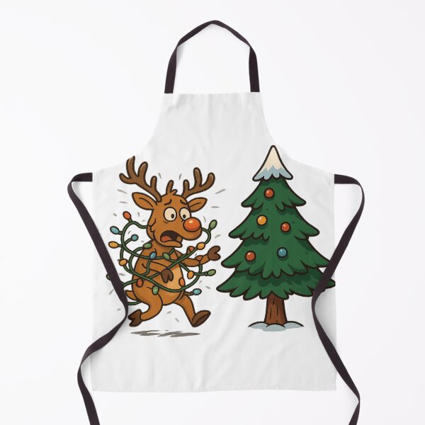 Item preview, Funny Reindeer Tangled in Christmas Lights designed and sold by B-M-Store.