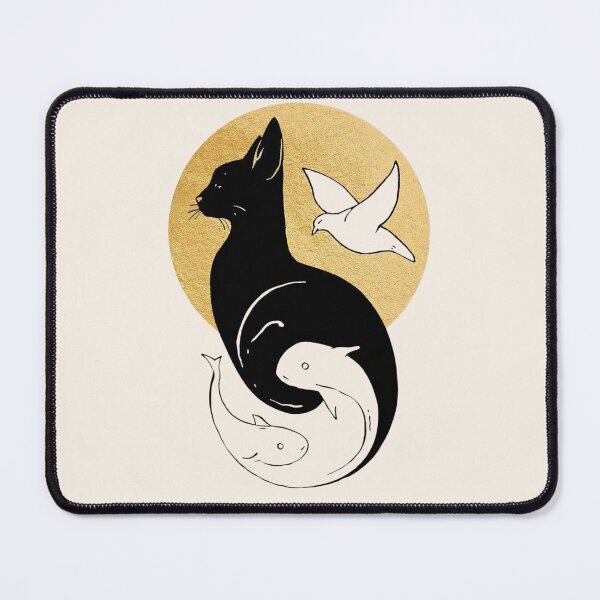 Item preview, Minimal Animal Balance – Cat Moon, Dove Line, and Yin-Yang Fish designed and sold by BukJus.