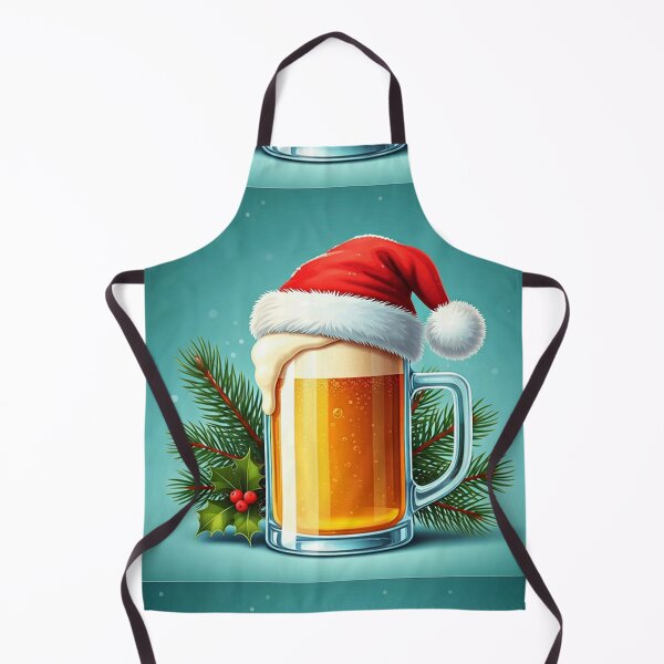 Item preview, Festive Beer Mug with Santa Hat and Holly | Cheerful Christmas Vector Illustration in Cartoon Style designed and sold by PixelVibe782.