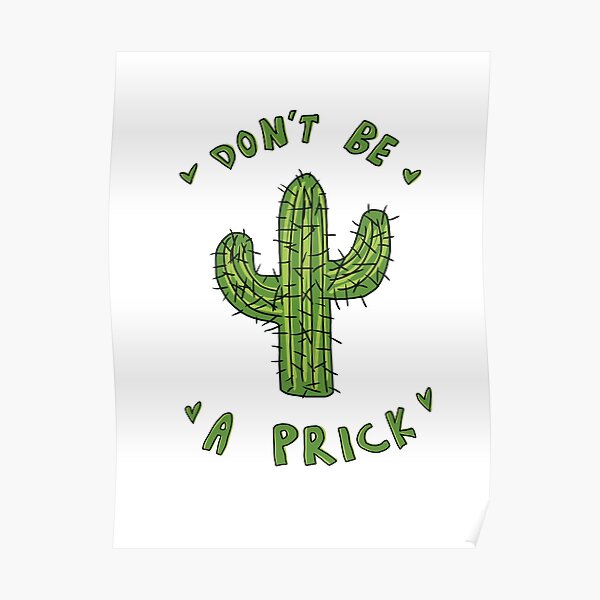 ‘Don’t Be A Prick’ Cactus Poster
