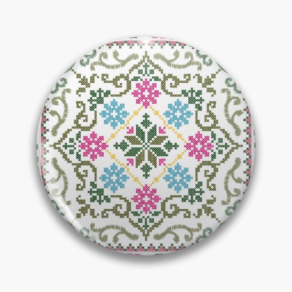 Item preview, Vintage Floral Cross Stitch Pattern – Handcrafted Folk Art Embroidery Design designed and sold by Dintheo.